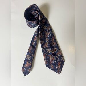 Vintage Paisley Tie - Blue Red Beige